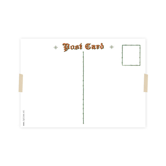 Weihnachtspostkarte #7 - Dame mit Weihnachtskugeln