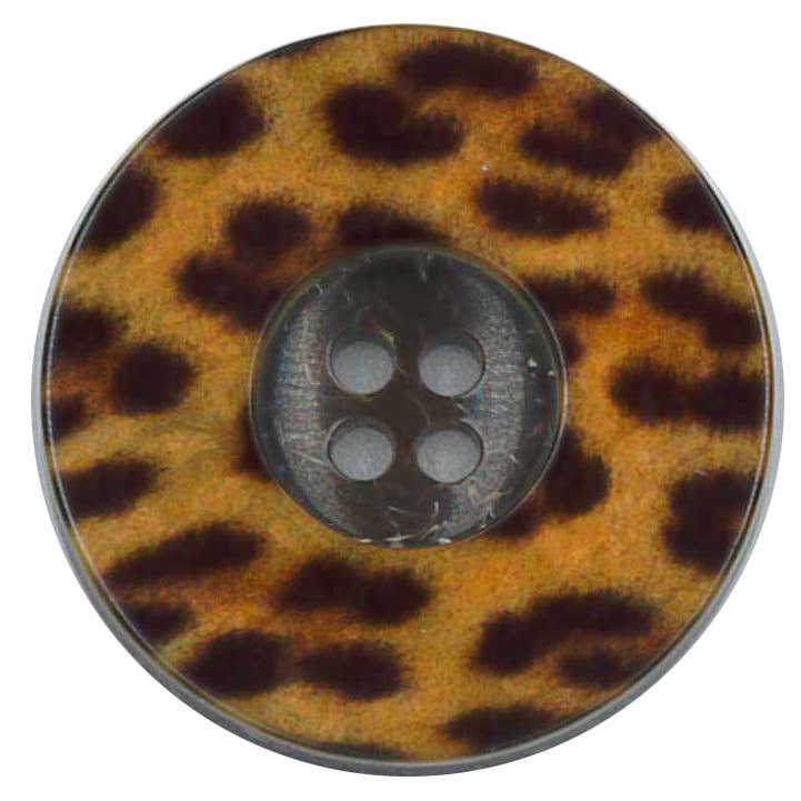Knopf Leoparden-Print, 28 mm