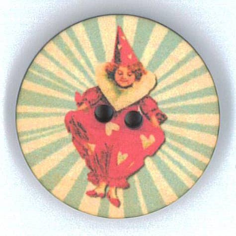 Knopf Vintage Zirkus Clown, 18 mm