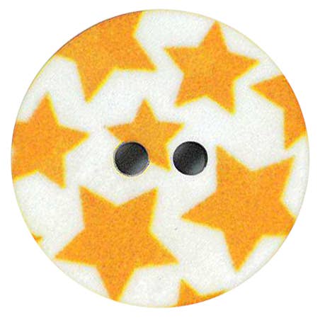 Knopf Sterne orange, 15 mm