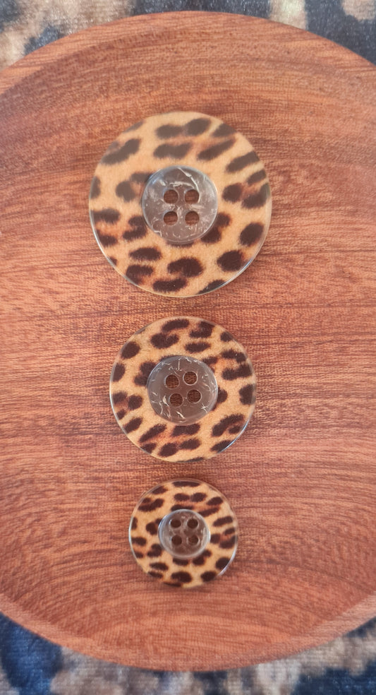 Knopf Leoparden-Print, 18 mm