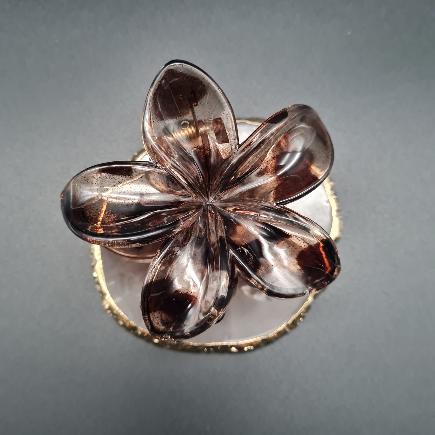 Haarspange Flower braun
