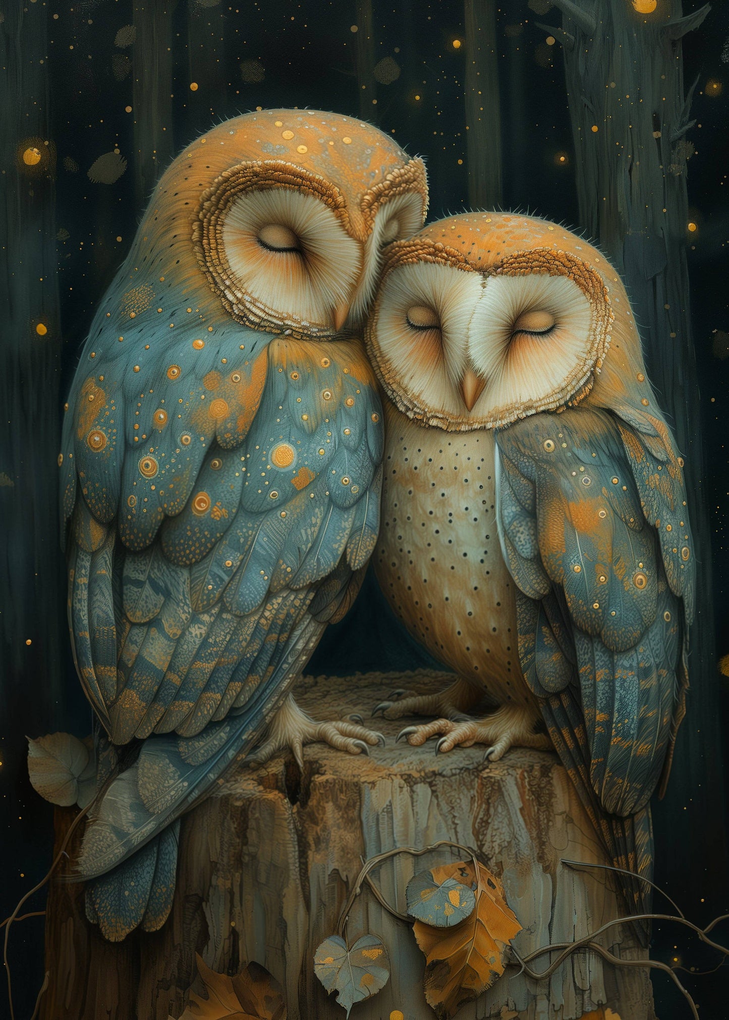 Postkarte #60 - Cuddle Time: Eule