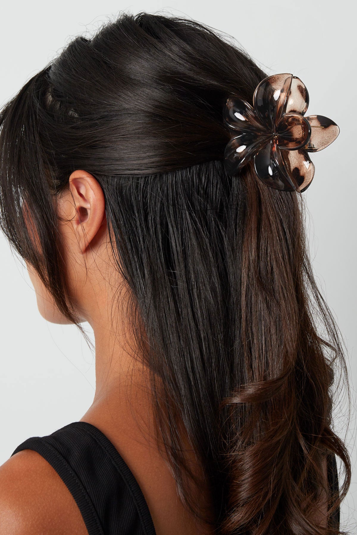 Haarspange Flower braun