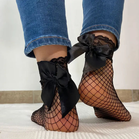 "Candice" Söckchen aus Netzstoff und Spitze