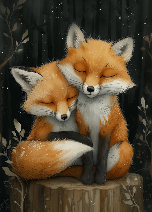 Postkarte #59 - Cuddle Time: Fuchs