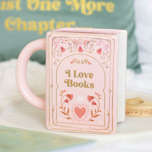Tasse in Buchform "I love books"