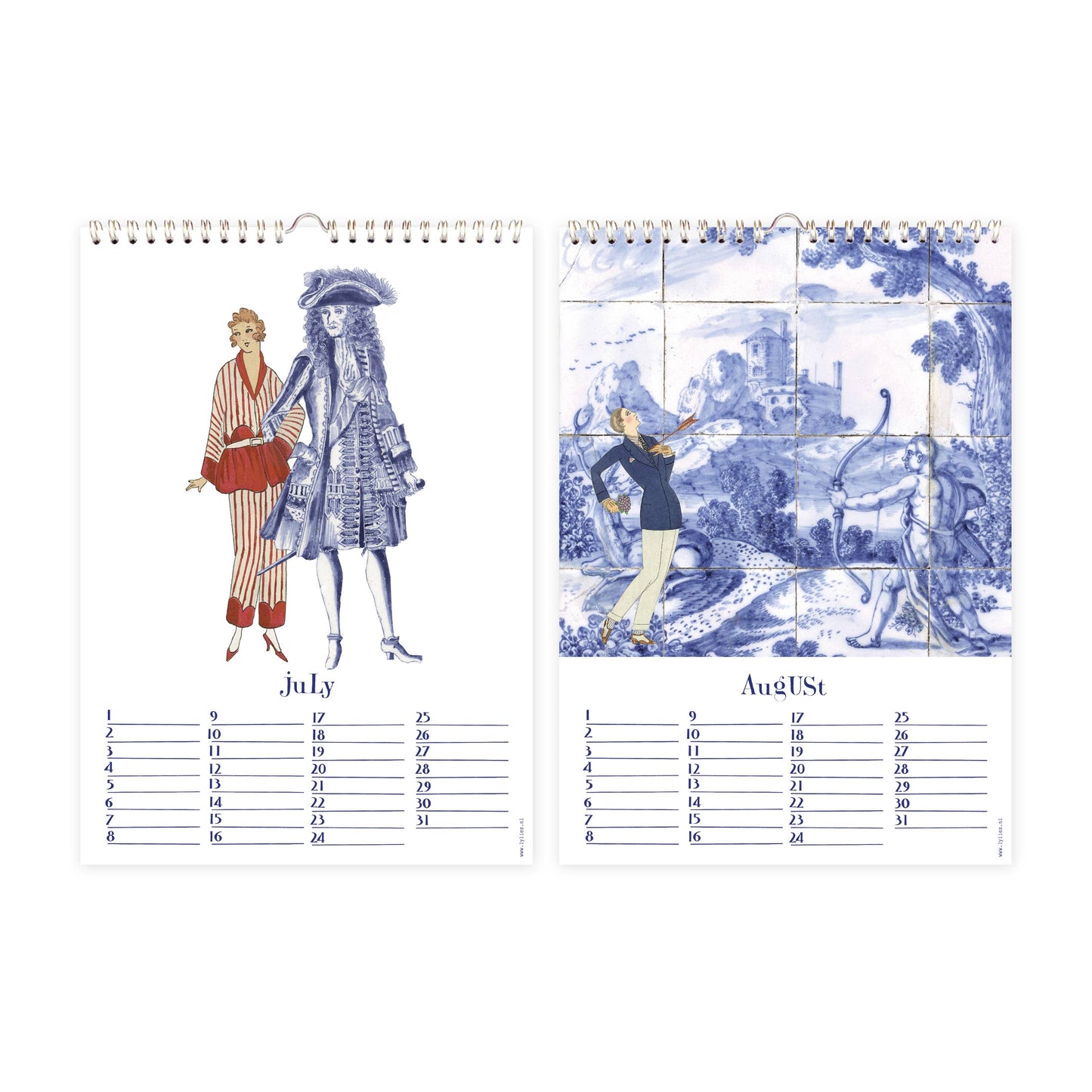 Geburtstagskalender - Dutch Blue Collagen Rijksmuseum, A4