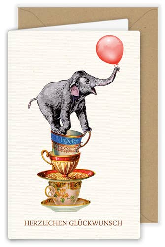 Grußkarte klein - Elefant