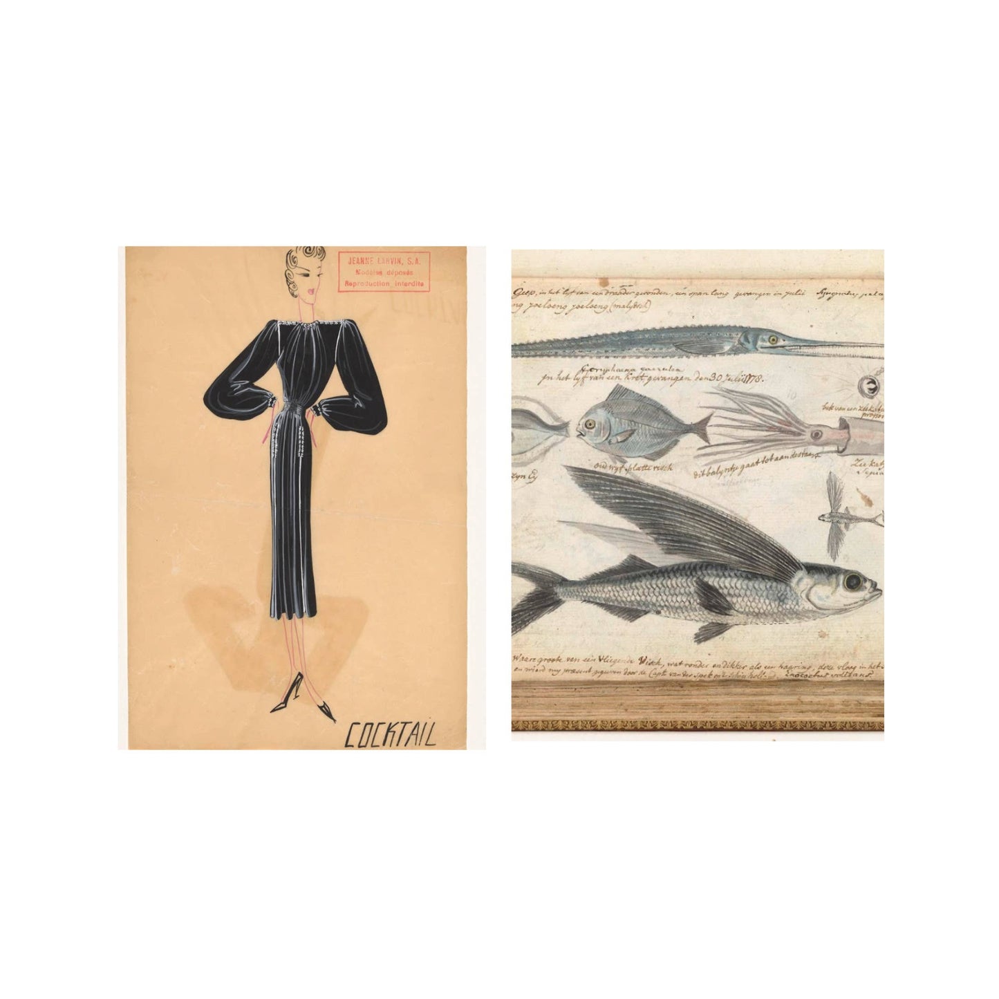 Druckcollage (A4) - Marienfisch schwarz