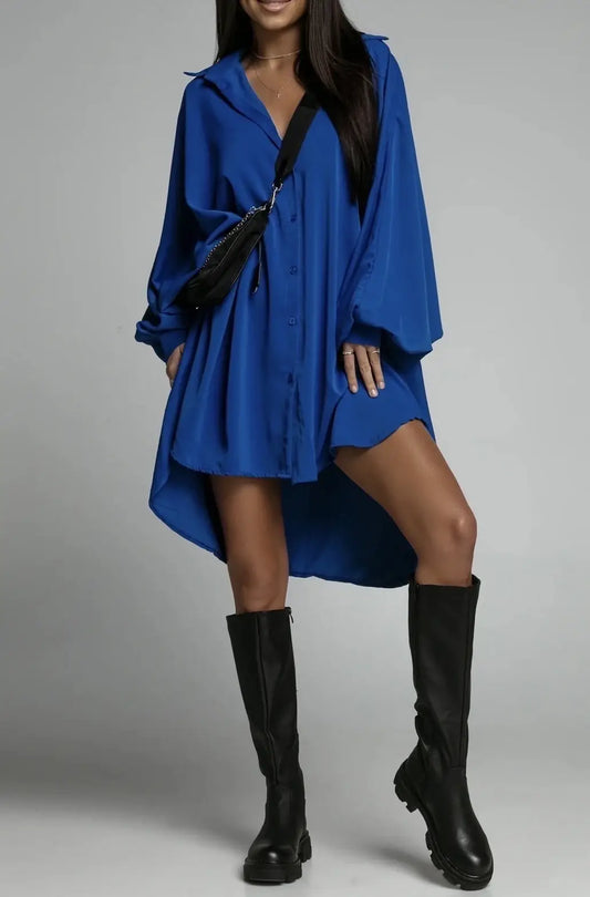 Hemdblusenkleid Royalblau