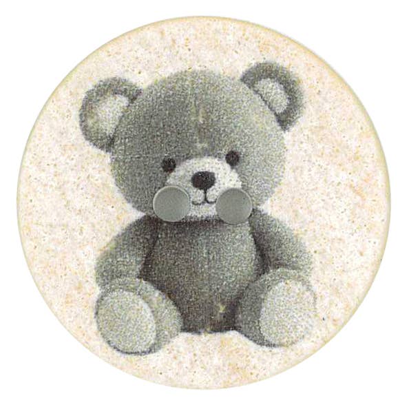 Knopf Teddybär grau, 15 mm