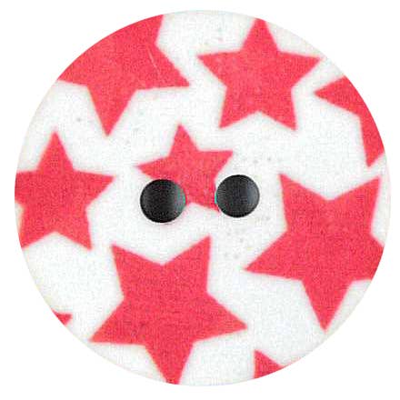 Knopf Sterne rot, 15 mm