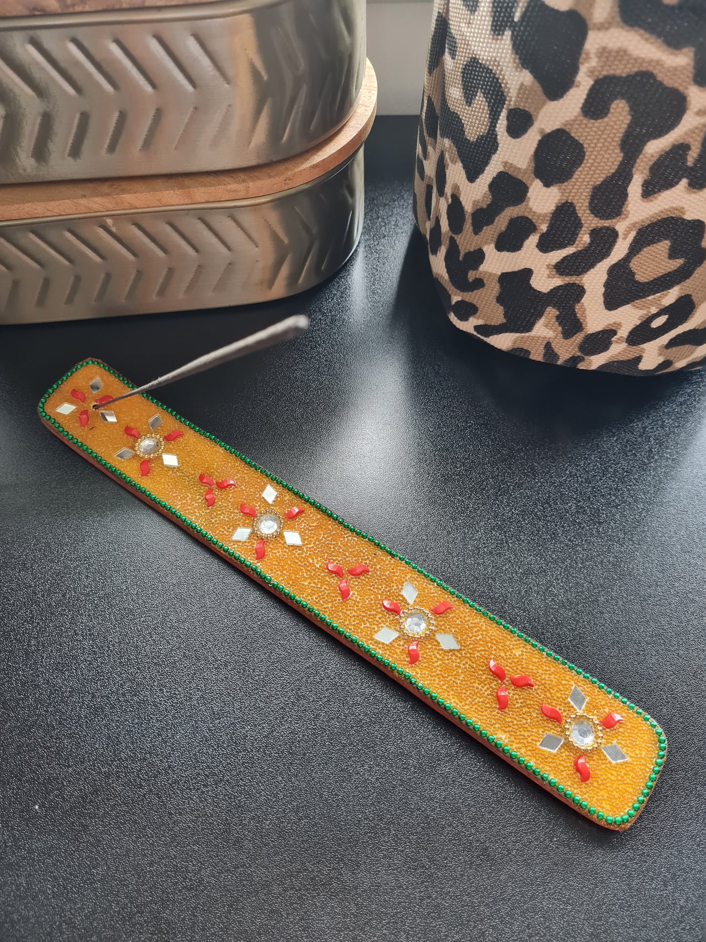 Räucherstäbchenhalter Perlen & Glitzer