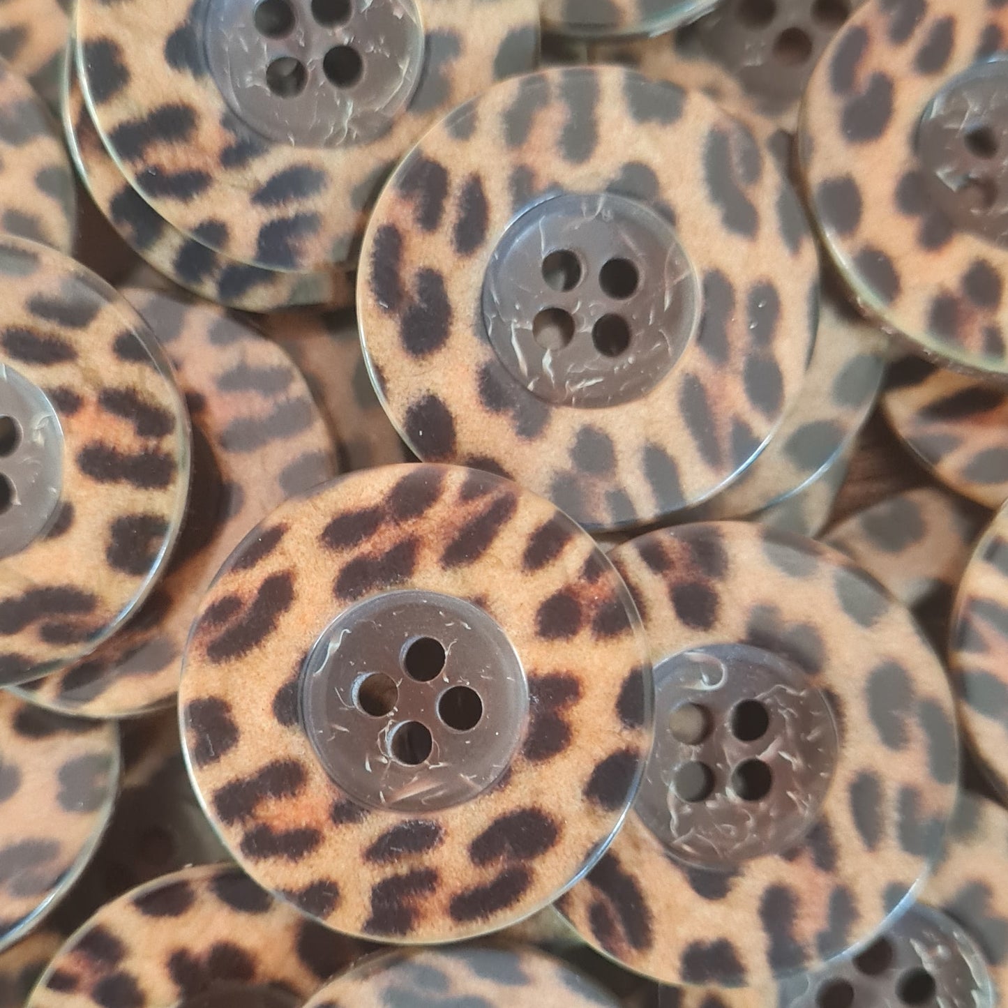 Knopf Leoparden-Print, 23 mm