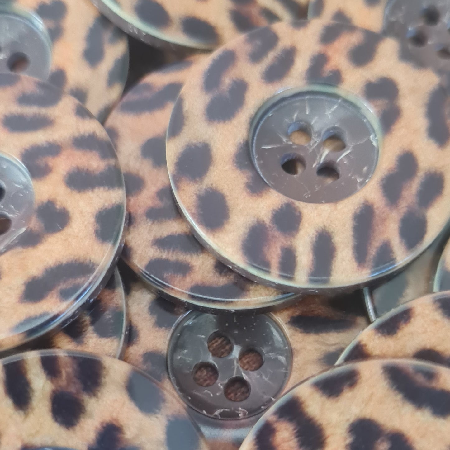 Knopf Leoparden-Print, 28 mm