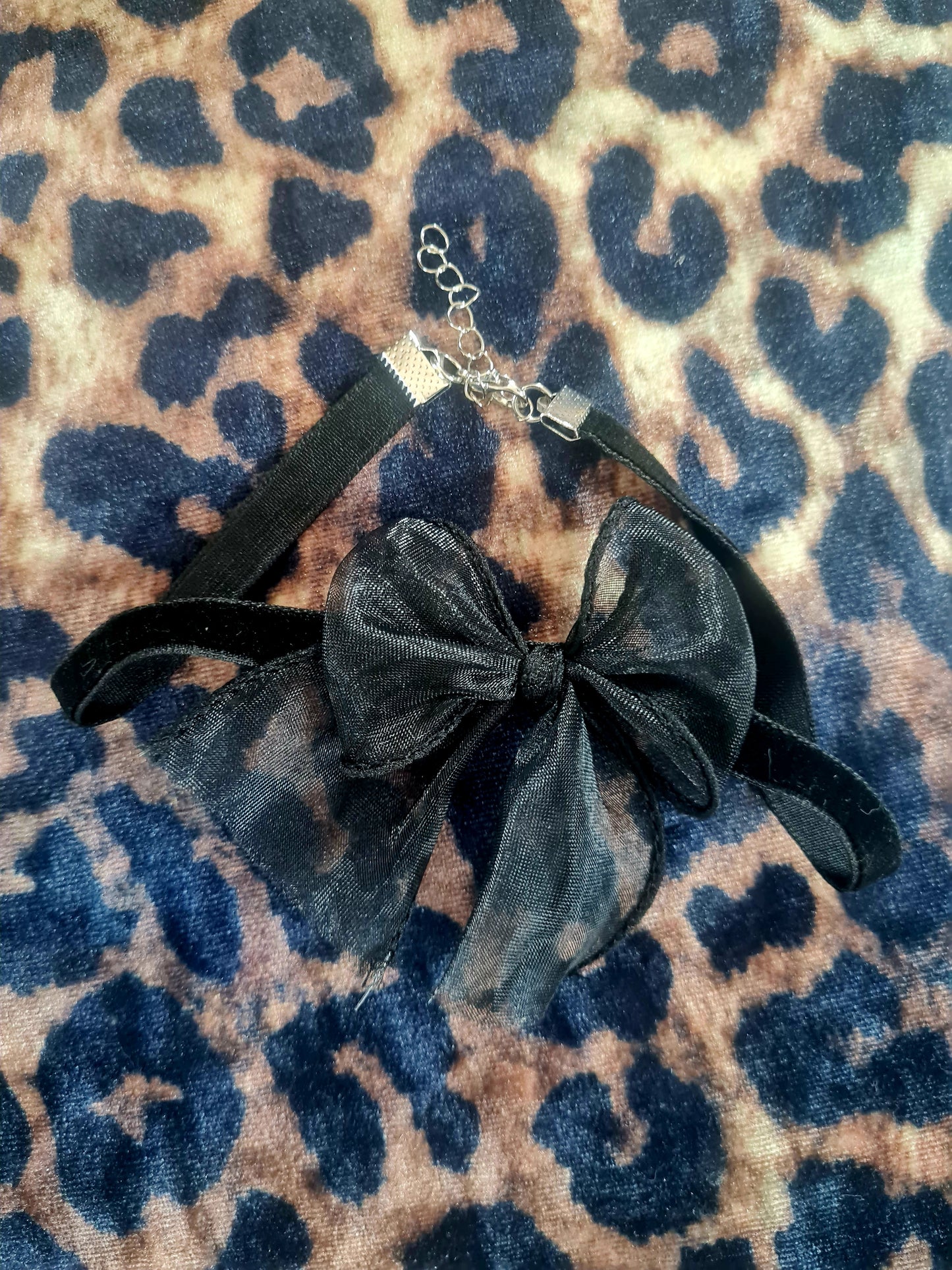Vintage Halsband Schleife Spitze schwarz