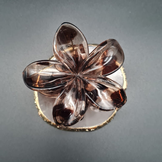 Haarspange Flower braun