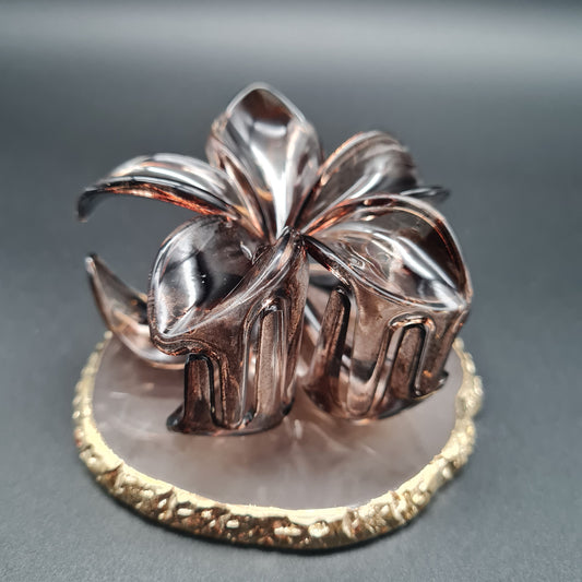 Haarspange Flower braun