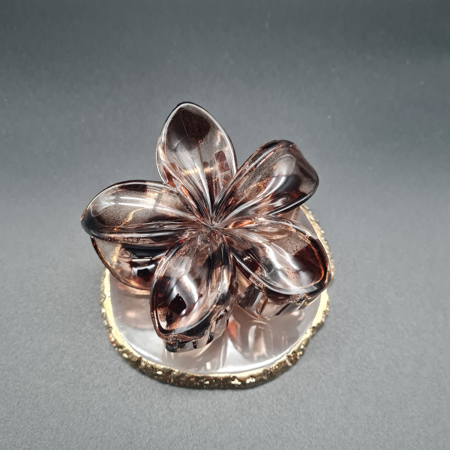 Haarspange Flower braun