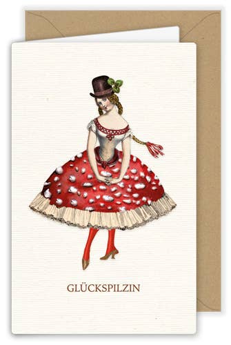 Grußkarte klein - Glückspilzin