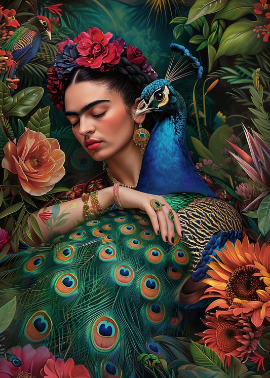 Postkarte #36 - Frida Kahlo: Pfau