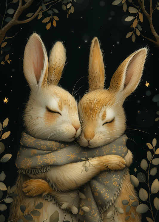 Postkarte #63 - Cuddle Time: Hase