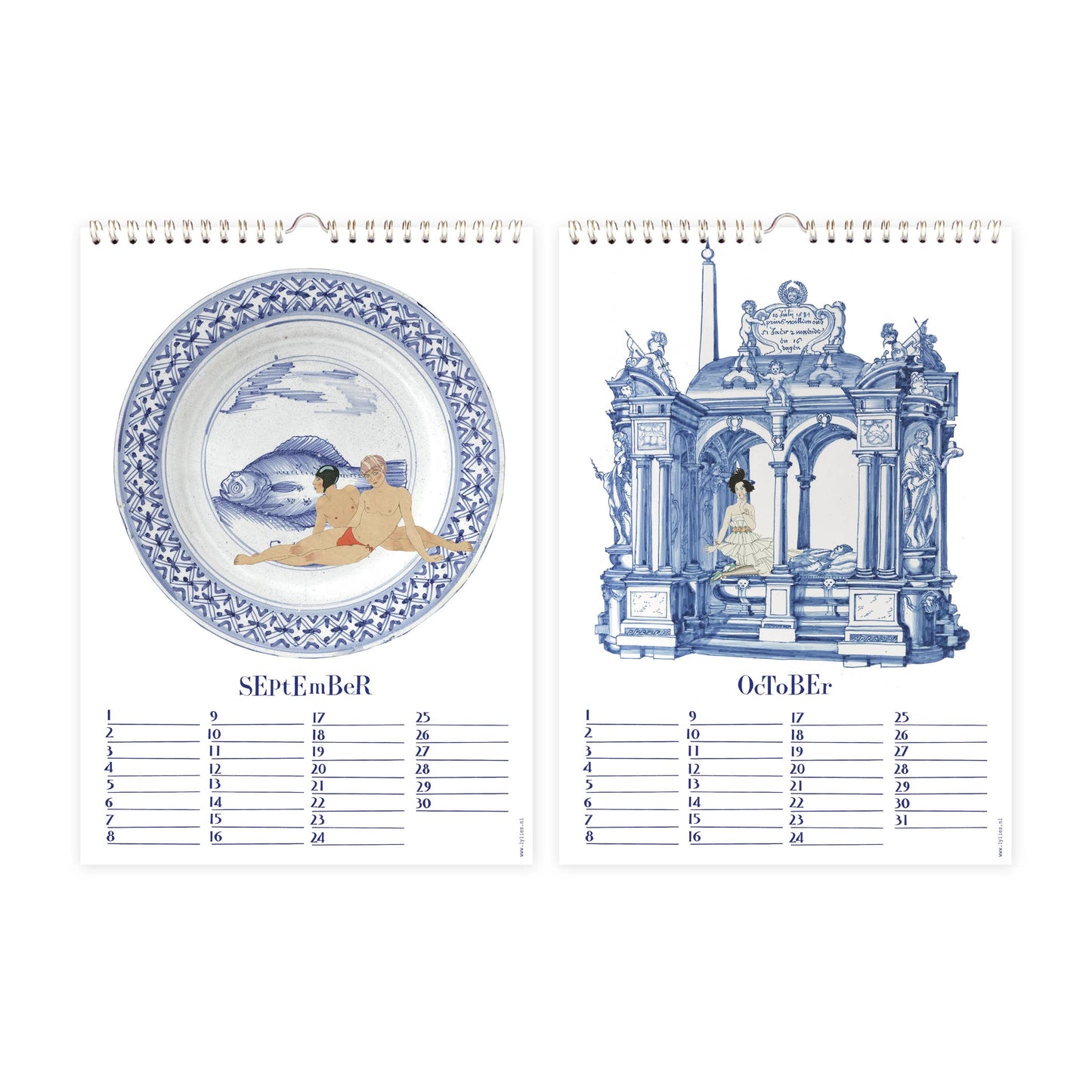 Geburtstagskalender - Dutch Blue Collagen Rijksmuseum, A4