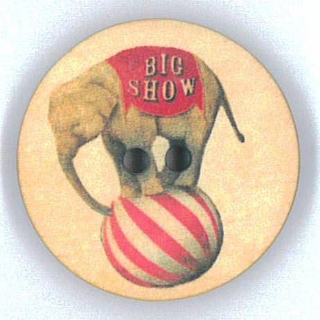 Knopf Vintage Zirkus Elefant, 15 mm