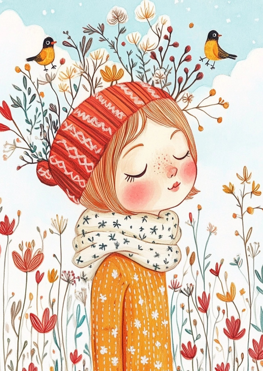 Postkarte #55 - Limited Edition: Träumendes Mädchen